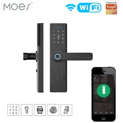 MOES Tuya WiFi Multiple Unlocking Fingerprint Lock, Security Intelligent Smart Lock With Smart Life APP Password RFID Door Lock