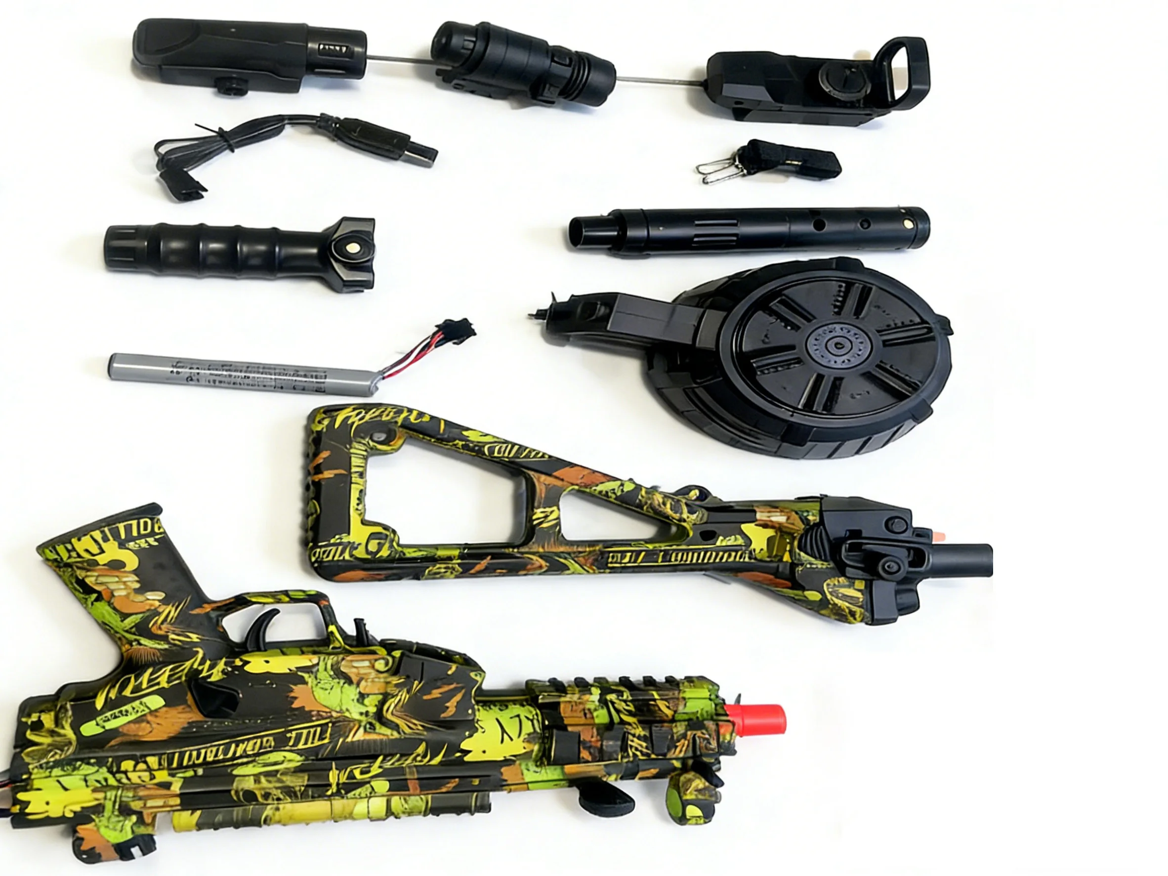 Pistola blaster de gel totalmente automática de 7.4v para adultos, alcance longo de 20m e tiro estável, brinquedo elétrico ao ar livre para adultos