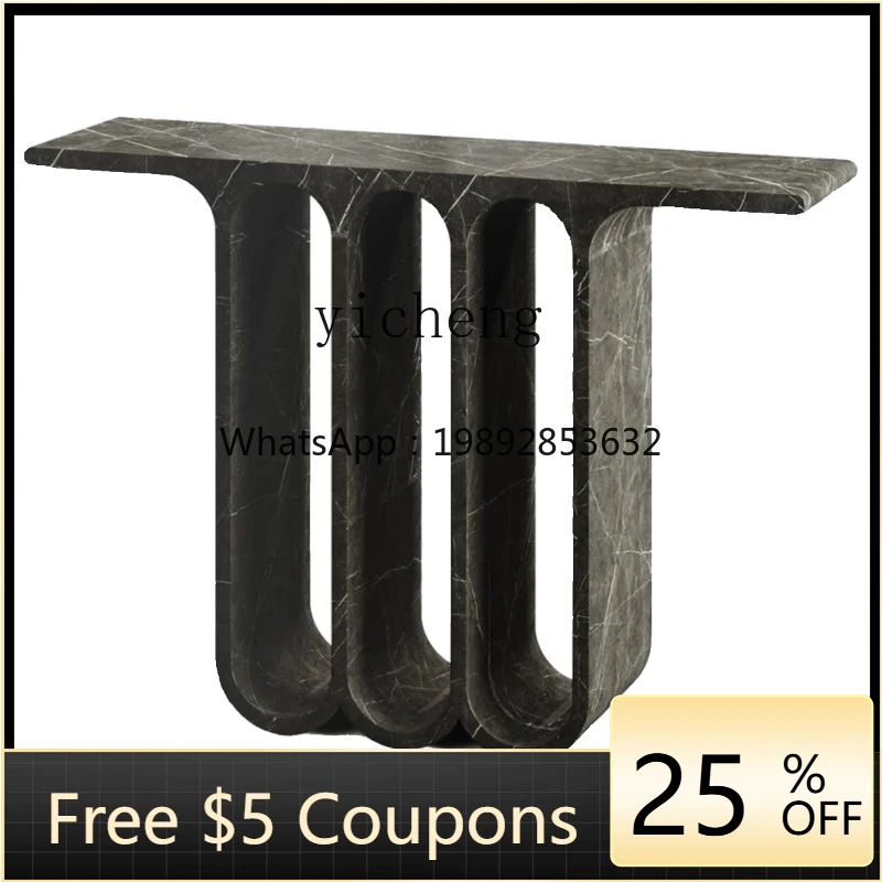 

AA furniture creative living room light luxury entrance table, FRP imitation marble pattern home partition console