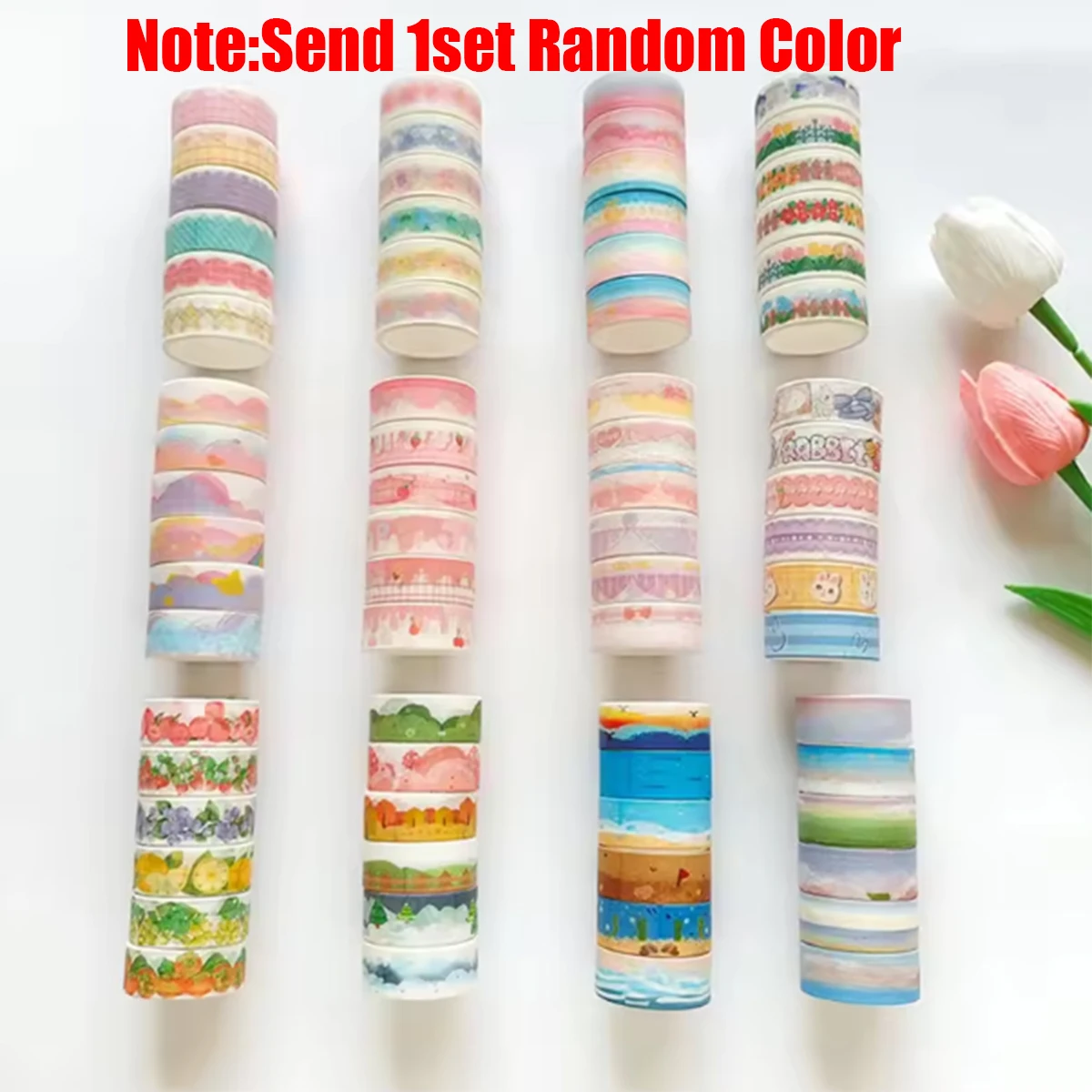 Send 6roll/set  Landscape Tapes Scrapbooking Supplies Tape Clouds Diary Decorative Adhesive Tape Kawaii Stationery Masking Tape