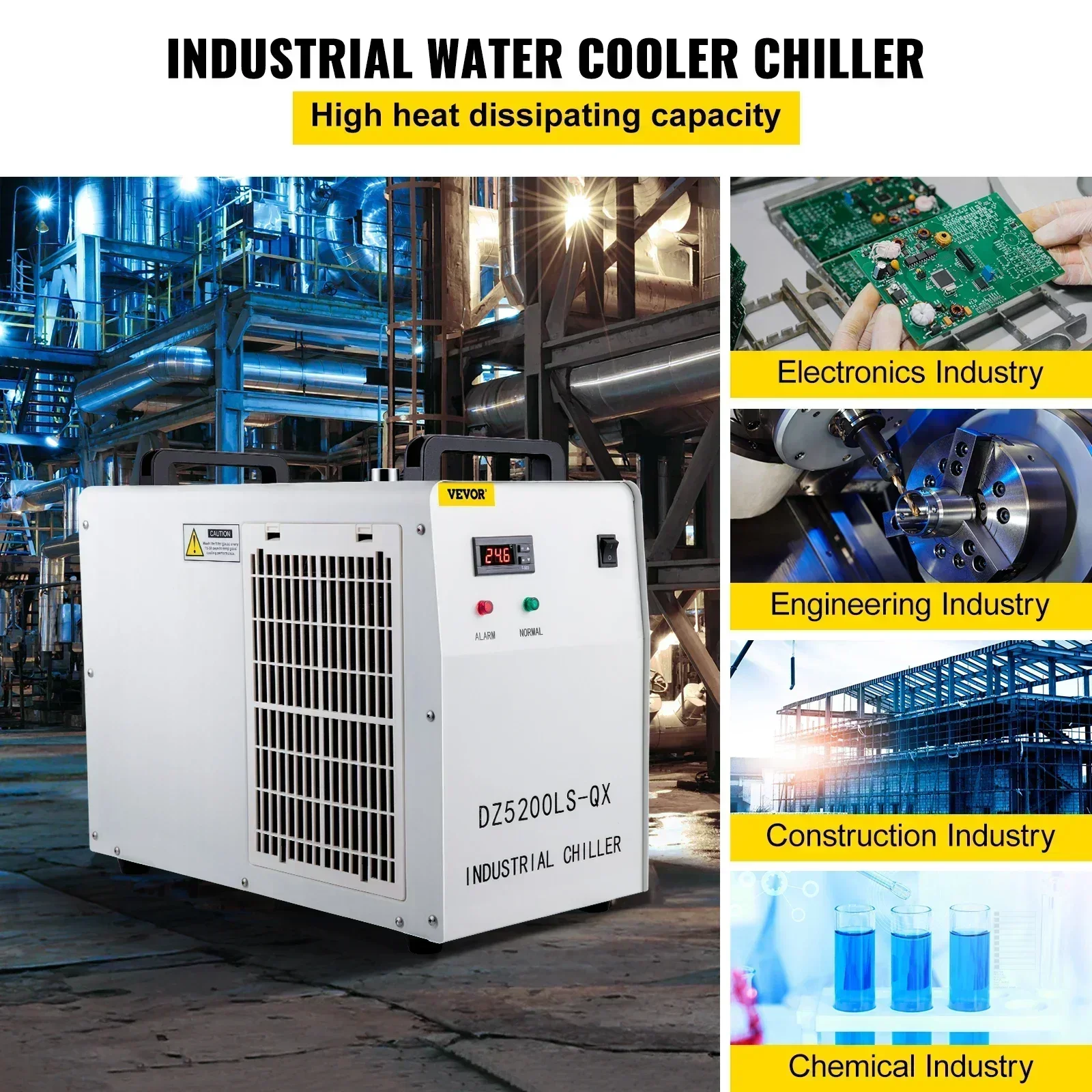 VEVOR CNC laser engraving machine chiller thermal cracking industrial water cooler CO2 glass laser tube cooling