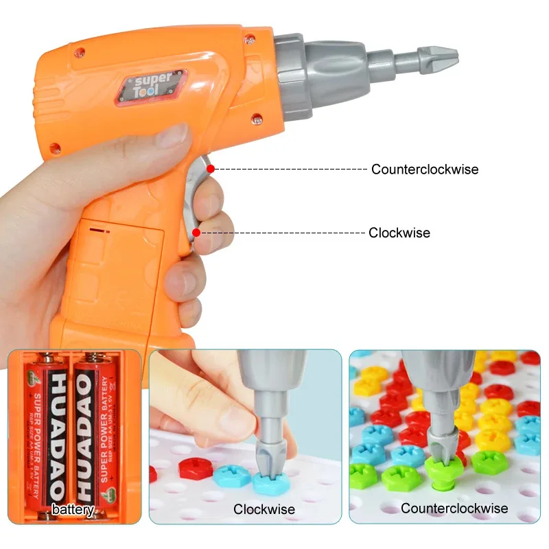 Kreative Bau Spielzeug Kit Pädagogisches STEM Spielzeug Zusammengebaut DIY Spielset Kinder Bohrmaschine Spielzeug Für Jungen Mädchen Geschenk