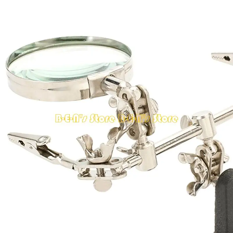 Y1AD Adjustable Helping Hand with Glass Soldering Station Stand Dual Clips