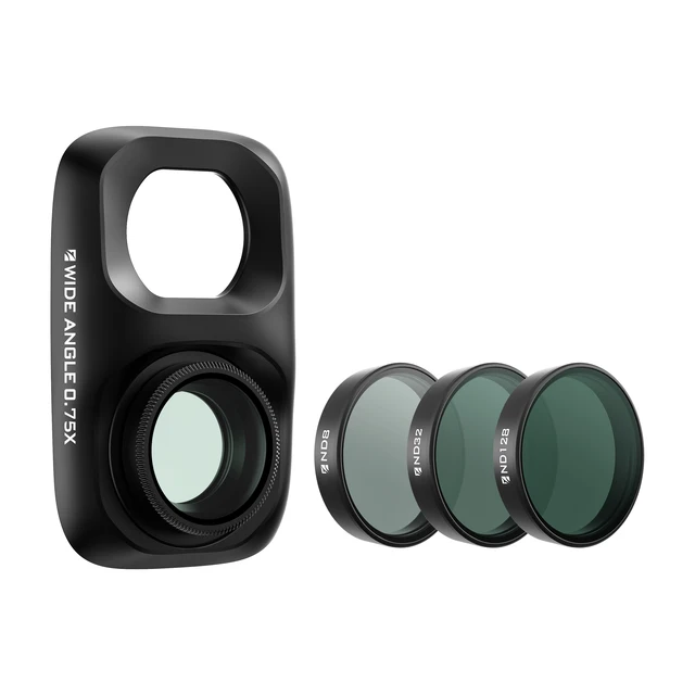 Kit de Lente Grande Angular Freewell 0.75x e Filtros ND (ND8, ND32, ND128) para Câmera DJI Osmo Pocket 4P - Acessórios de Fotografia