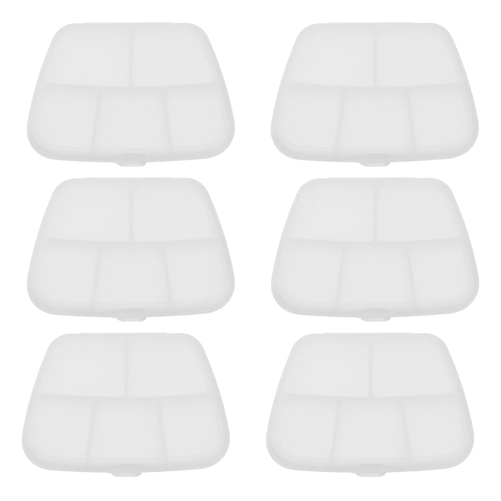 6Pcs Transparent Pill Boxes Weekly Medicine Organizers Portable Independent Boxes Dustproof Moistureproof Storage Cases for Home