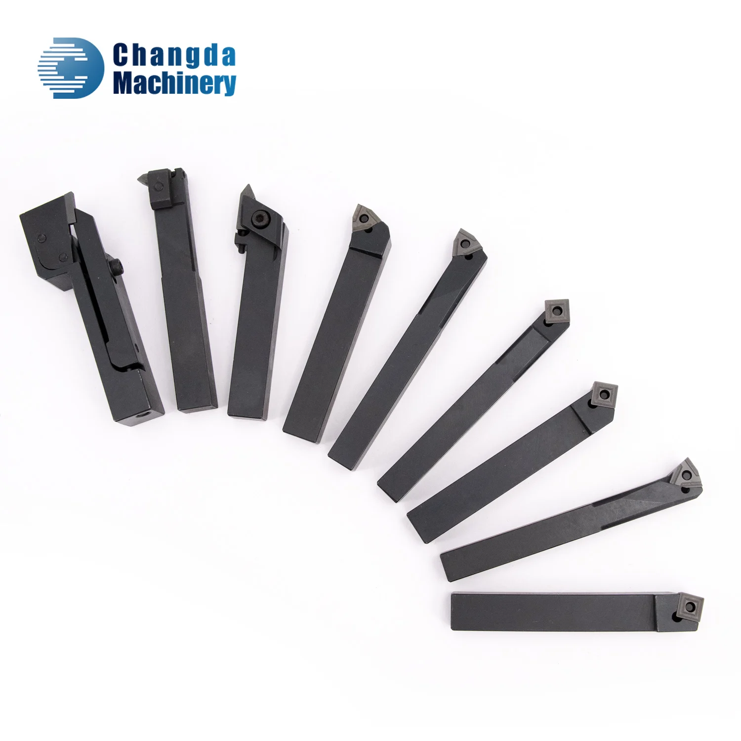 Carbide Inserts and Wrench Machine Tools Accessories 9pcs PT12mm Shank Milling/Lathe Turning Tool Holders Set