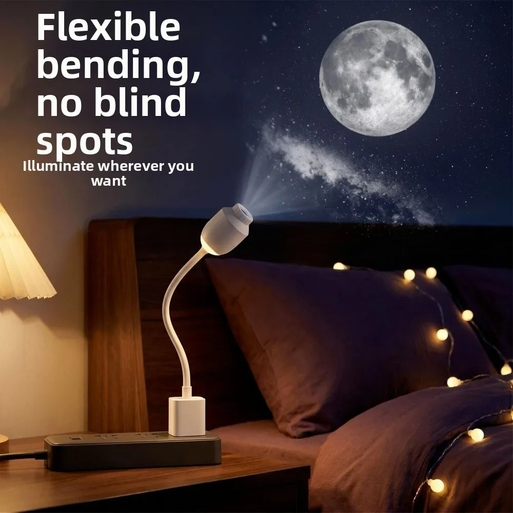 Adjustable Focus Saturn Projection Light USB Powered 360° Rotate USB Night Light Large Range Projection