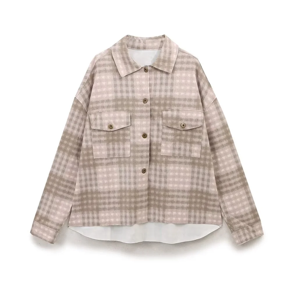 

autumn new women's clothing casual fashion temperament simple and versatile classic loose women's plaid shirt