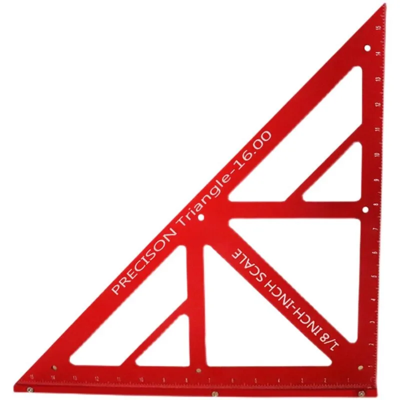 Multi Functional Aluminum Alloy Large Woodworking Triangle Ruler Angle Ruler 90/45 Degree Measuring Ruler Imperial System