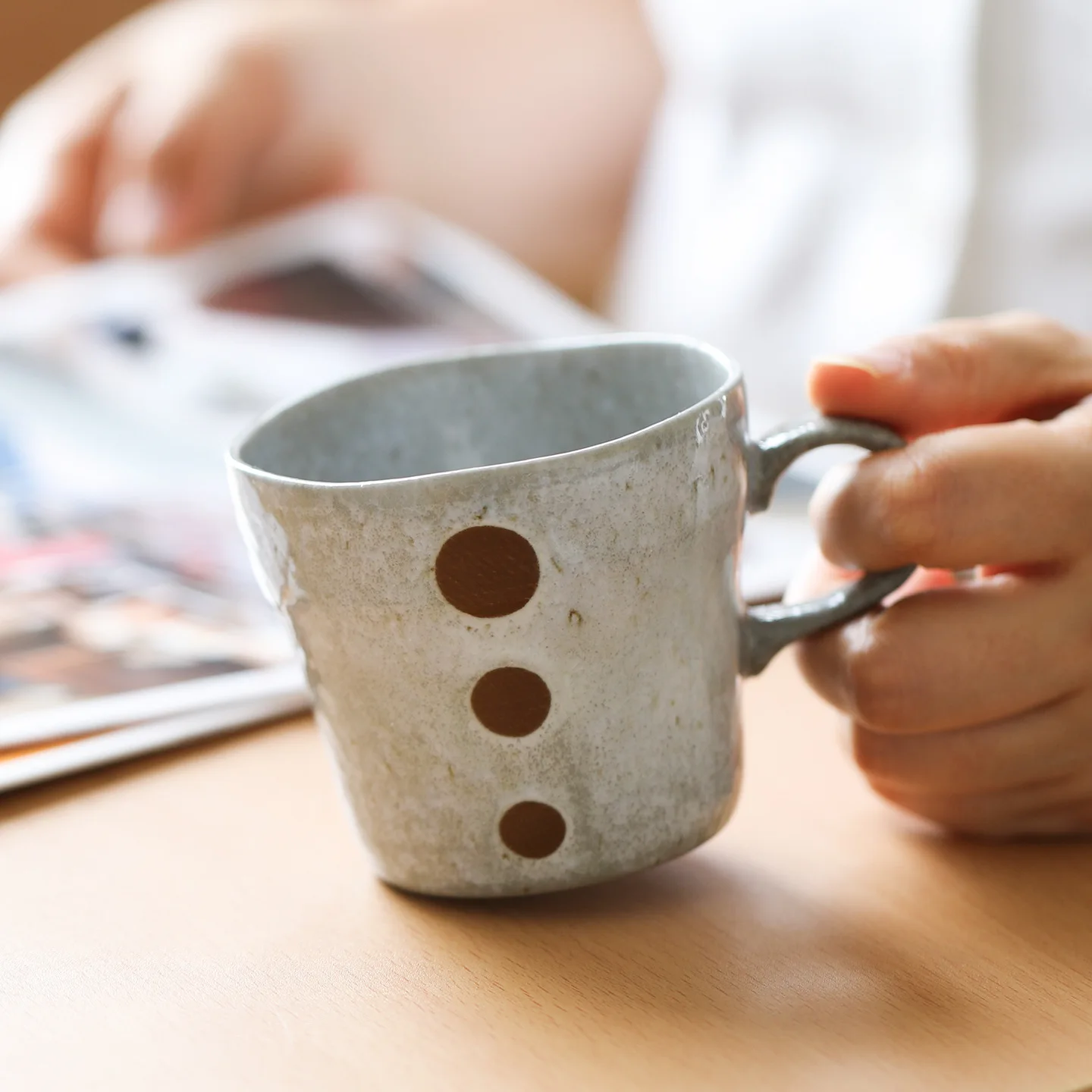 

Japanese Retro Home Mug,Office Handmade Ceramic Snowflake Glaze Texture Coffee Cup,Personalized and Brief Couple Cup, Photo Prop