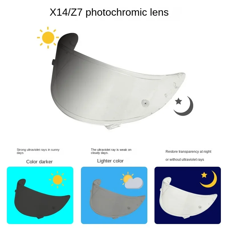 

Photochromic Shield Visor Lenses for SHOEI X14 X-14 Z7 NXR CWR1 CWR-1 RF1200 RF-1200 Xspirit3 X-Spirit III X-Fourteen RYD CWR-F