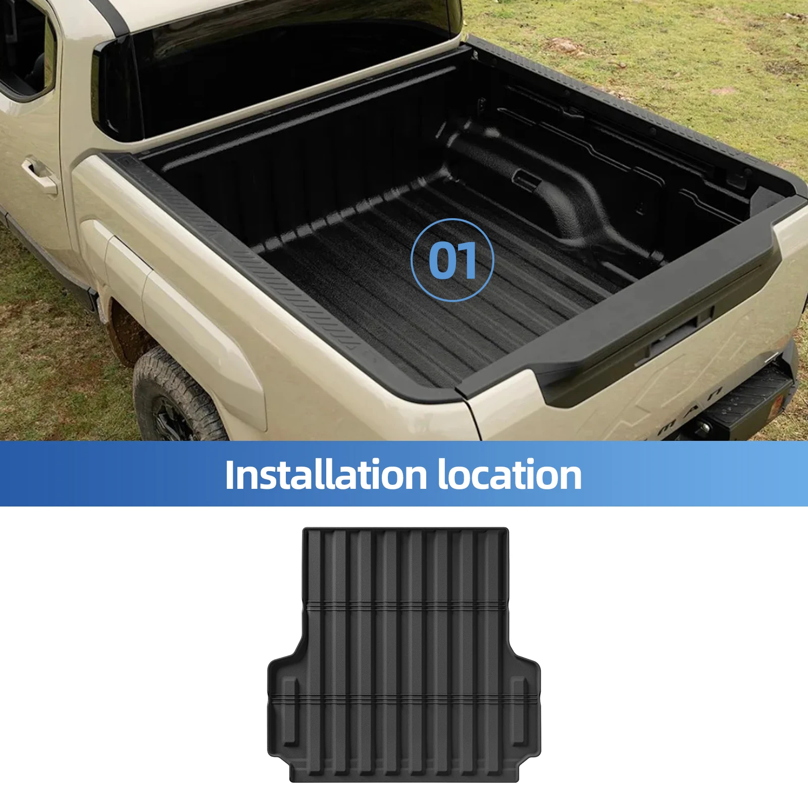 LUCKEASY for Kia Tasman 2025 Car Trunk Bed Cargo Liner Mat TPE 3D Floor Mats Waterproof Anti Dirt All Weather Auto Accessories