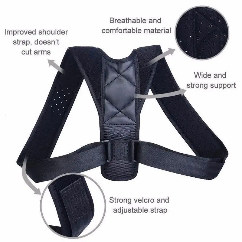 Posture Corrector Clavicle Spine Back Belt Adjustable Unisex Upper Back Shoulder Lumbar Posture Correction