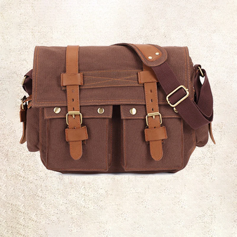 

Canvas leather men's messenger bag toilet portable backpack men's backpack laptop travel handbag