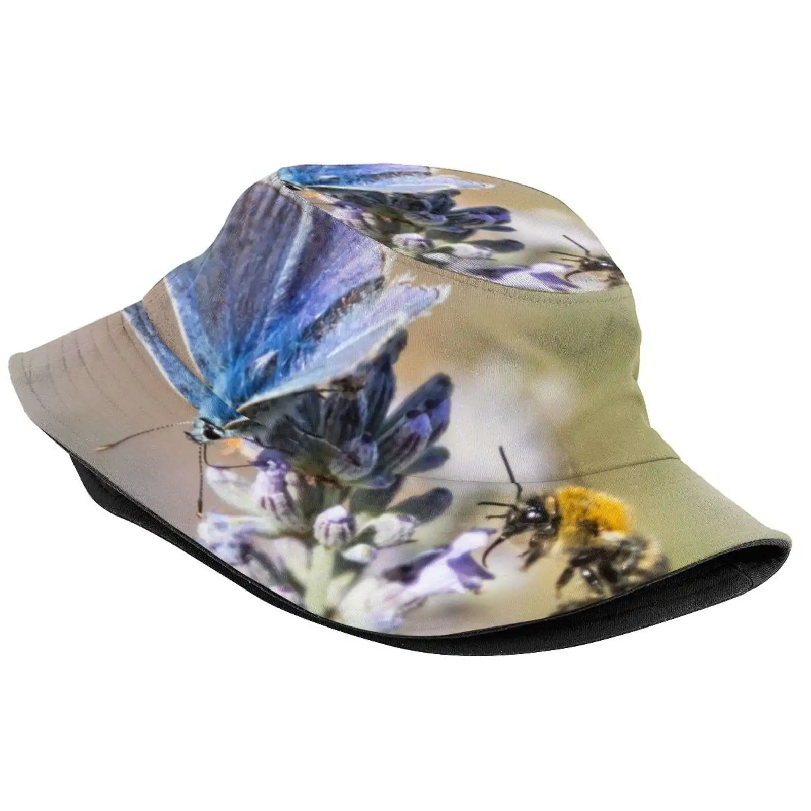 Butterfly And On Lavender Korean Ladies Outdoor Sun Hat Bucket Cap Butterfly Lavender Foo Ideas Christmas Birthday Nature