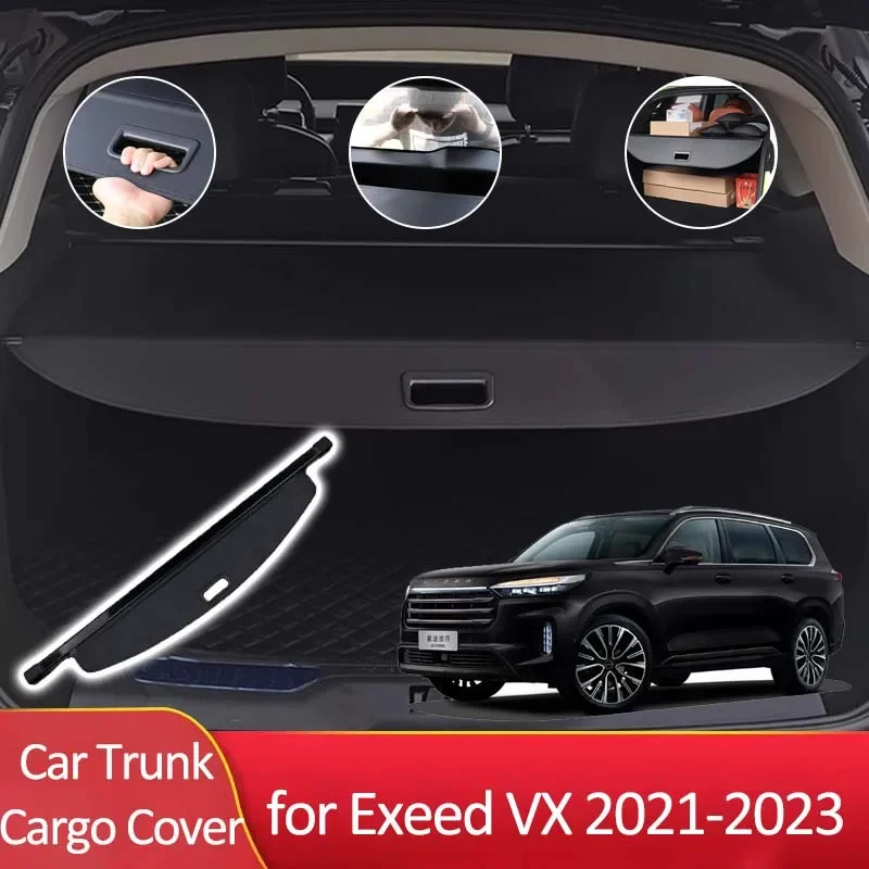 

For Exeed VX 2021 2022 2023 Car Rear Trunk Cargo Cover Retractable Anti-peeping Security Waterproof Shield Tray Auto Accessories