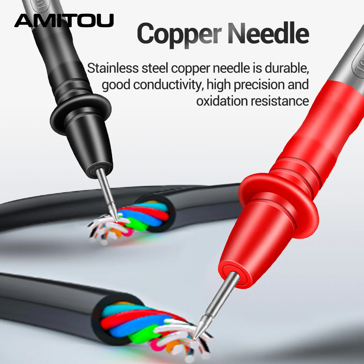 AMITOU 10A/1000V Multi Meter Probe Wire Pen Cable Universal Test Lead for Digital Multimter Multi-functional Measuring Probe Pen