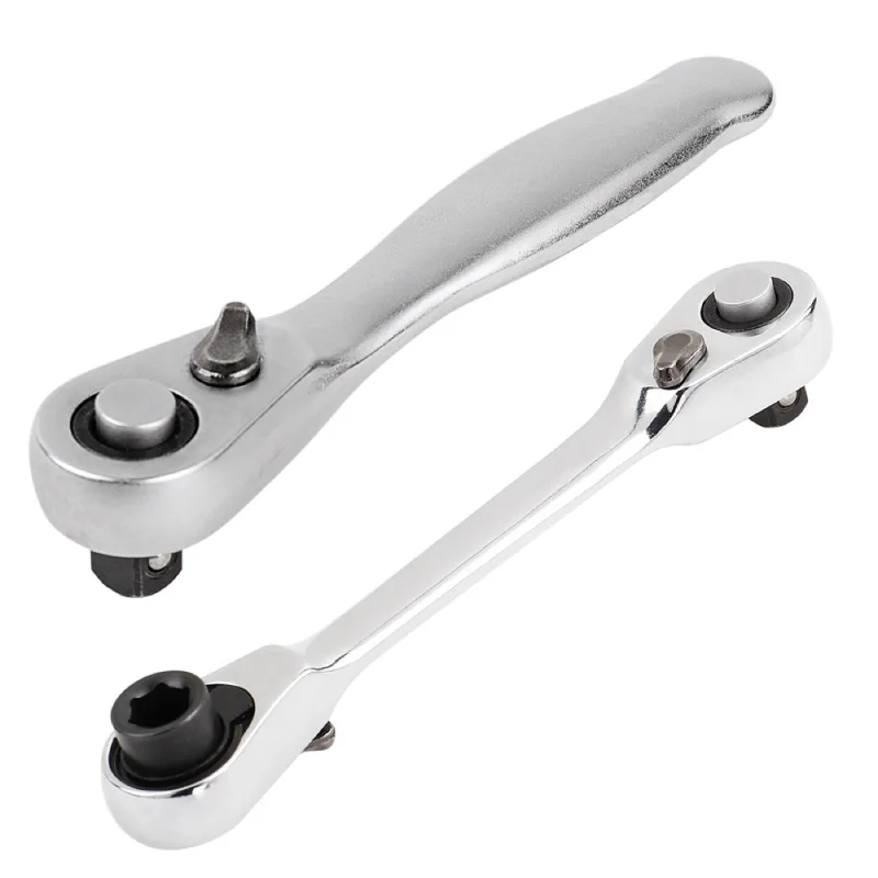 Mini Double Ended Chave Catraca Soquete Rápido Rod Chave de Fenda Bit Tool x Catraca Handle 4