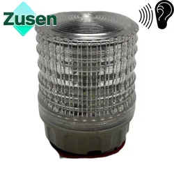 Zusen TB5051-J-W with Buzeer Sound12v 24v 110v 220v White Color Signal Lamp Warning LED Small Flashing Light