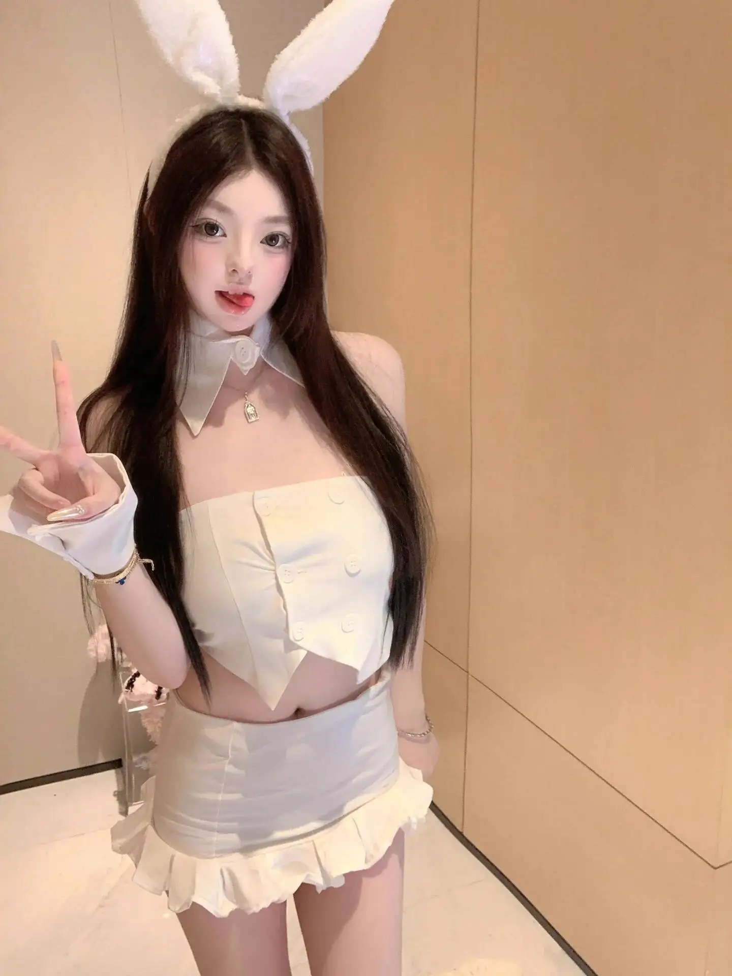 Puro desejo estilo sexy quente menina branco conjuntos de roupas sem alças cintura-exposando topo retalhos babados bodycon saia curta conjuntos mkq7