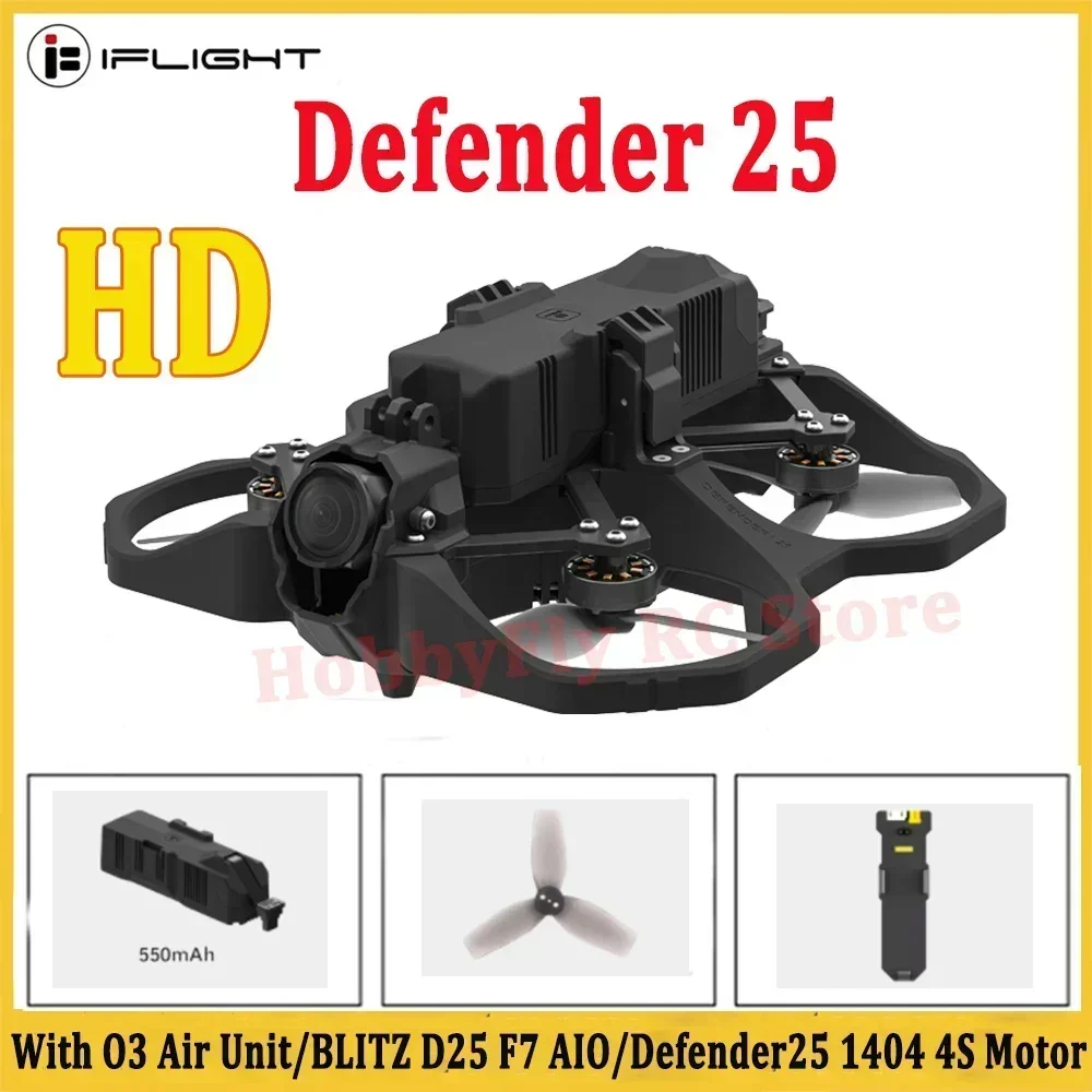 iFlight Defender 25 HD 2.5inch FPV Cinewhoop Drone BNF W/O3 Air Unit BLITZ D25 F7 AIO 1404 4S Motor 550mAh Battery for FPV Parts