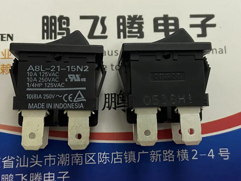 

1PCS Japan A8L-21-15N2 high current rocker switch 4 feet 2 gear 10A250V rocker power switch