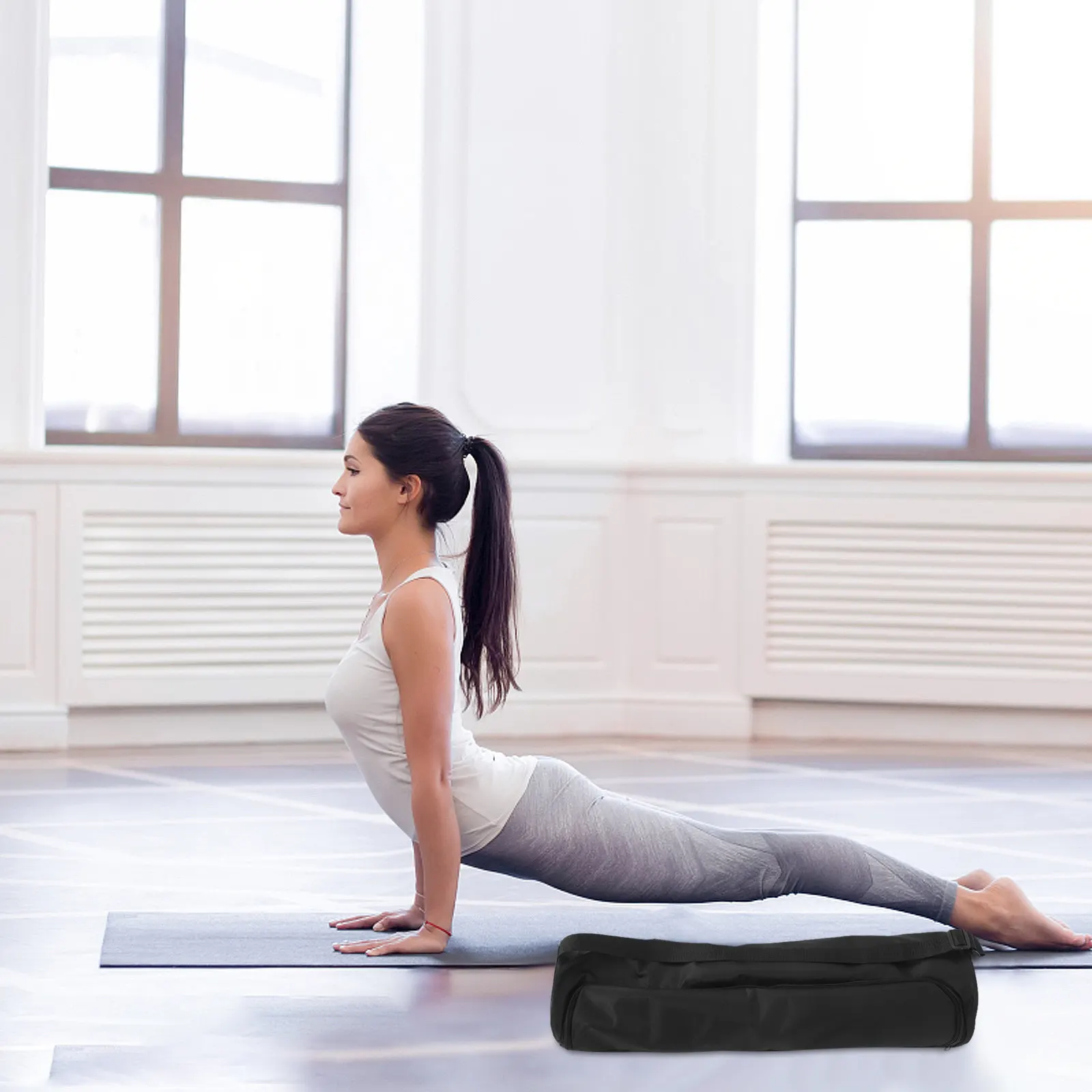 

Yoga Mat Storage Bag Lightweight Polyester with Adjustable Shoulder Strap Large Capacity for Gym Travel Hiking Camping