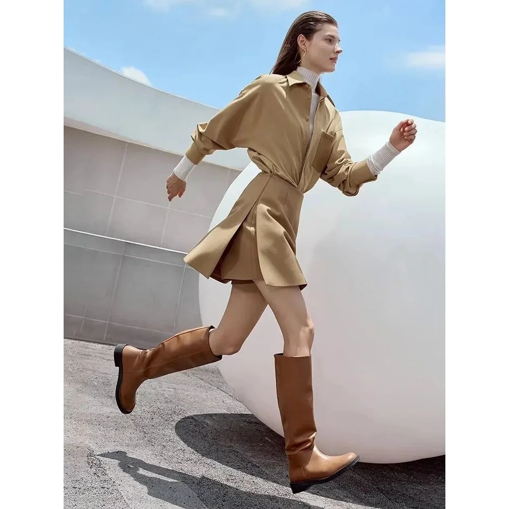 

Женские повседневные юбки-шорты из искусственной кожи с высокой талией, эластичные, модные, 2025 года, для повседневной носки