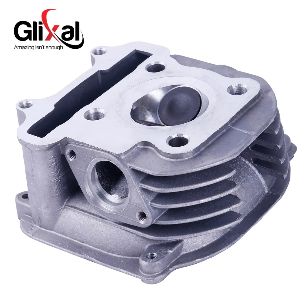 Glixal GY6 125cc Chinese Scooter Engine 52.4mm Cylinder Head Assy with Valves for 4T 152QMI ATV Go Kart Buggy Moped Quad