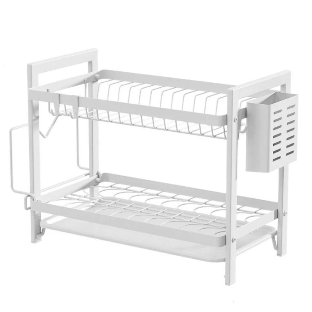 

New Large Size Dish Drying Rack Space-Saving Iron Art Kitchen Drainboard Set Sturdy Rust-Proof Dish Drainer Home Use