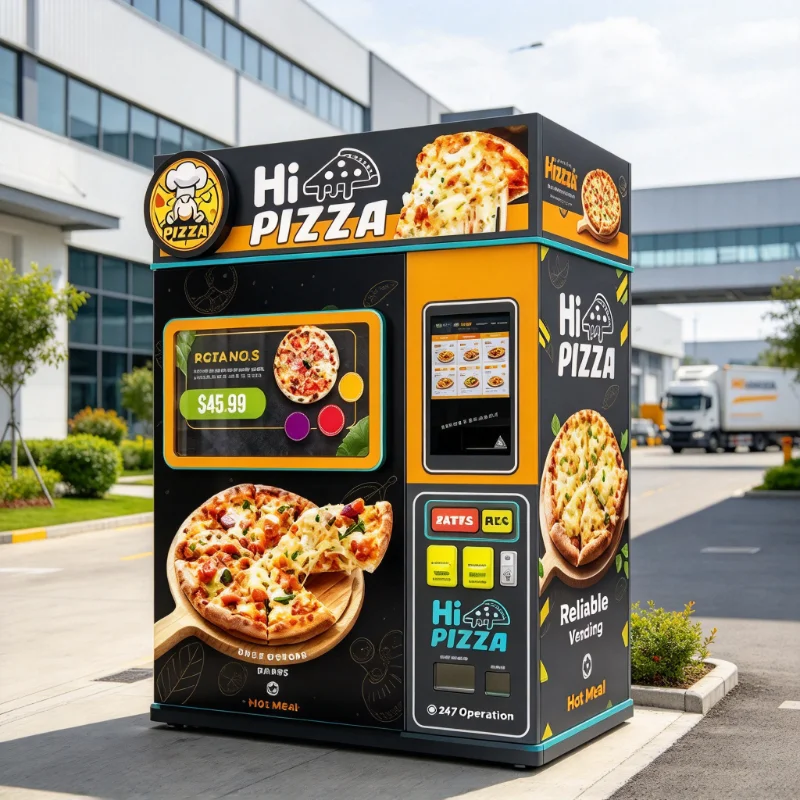 Fully Automatic Pizza Vending Machine Heating Digital Display Pizza Vending Equipment Support Non Food Customized