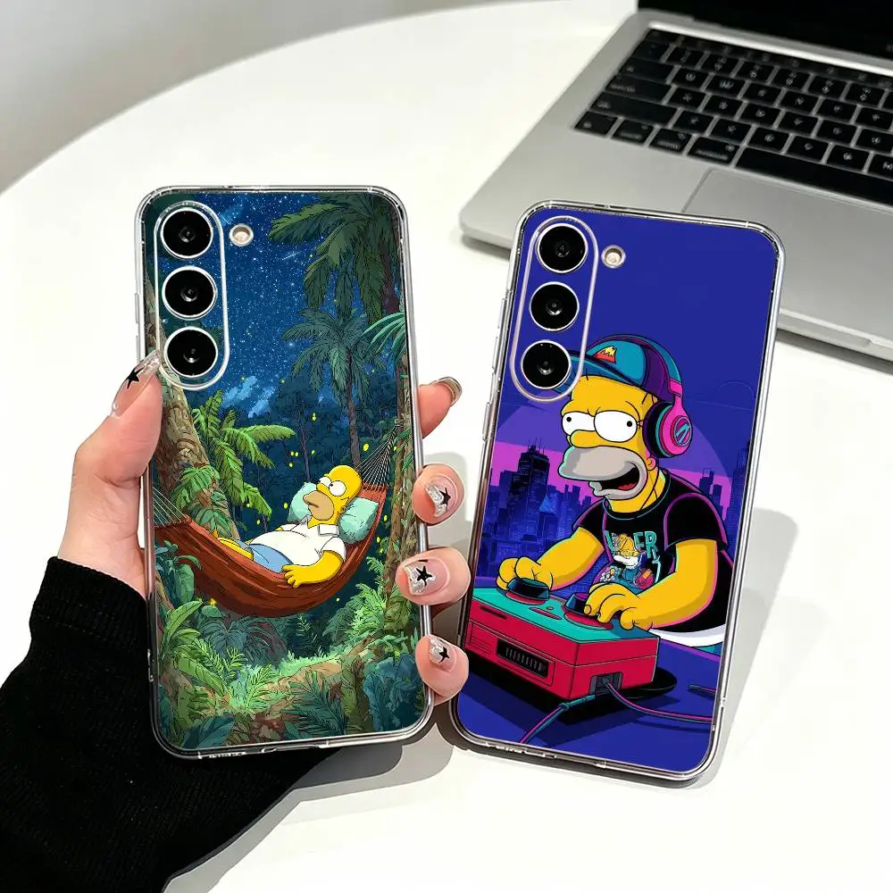 Cartoon S-Simpson Funny -y Clear Soft Silicone Phone Case for Samsung Galaxy A71, A70, A52, A51, A40, A30