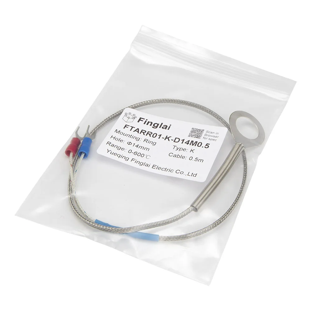 FTARR01 K E typ 0,5 m metall screening kabel 5mm 6mm 8mm 10mm 14mm durchmesser loch ring kopf thermoelement temperatur sensor