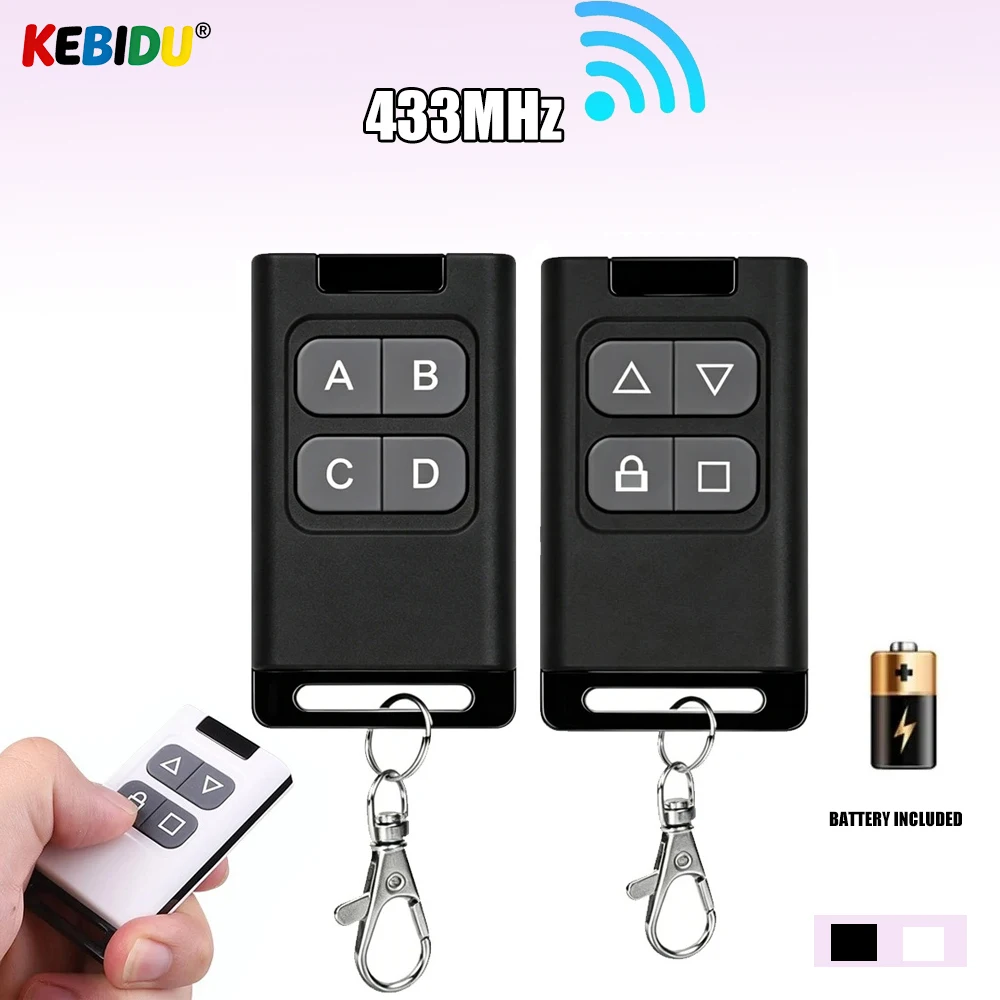 KEBIDU 433MHz Auto Copy Remote Control Duplicator 4 Keys Transmitter Electric Garage Door Opener Remote Controller Cloning Code