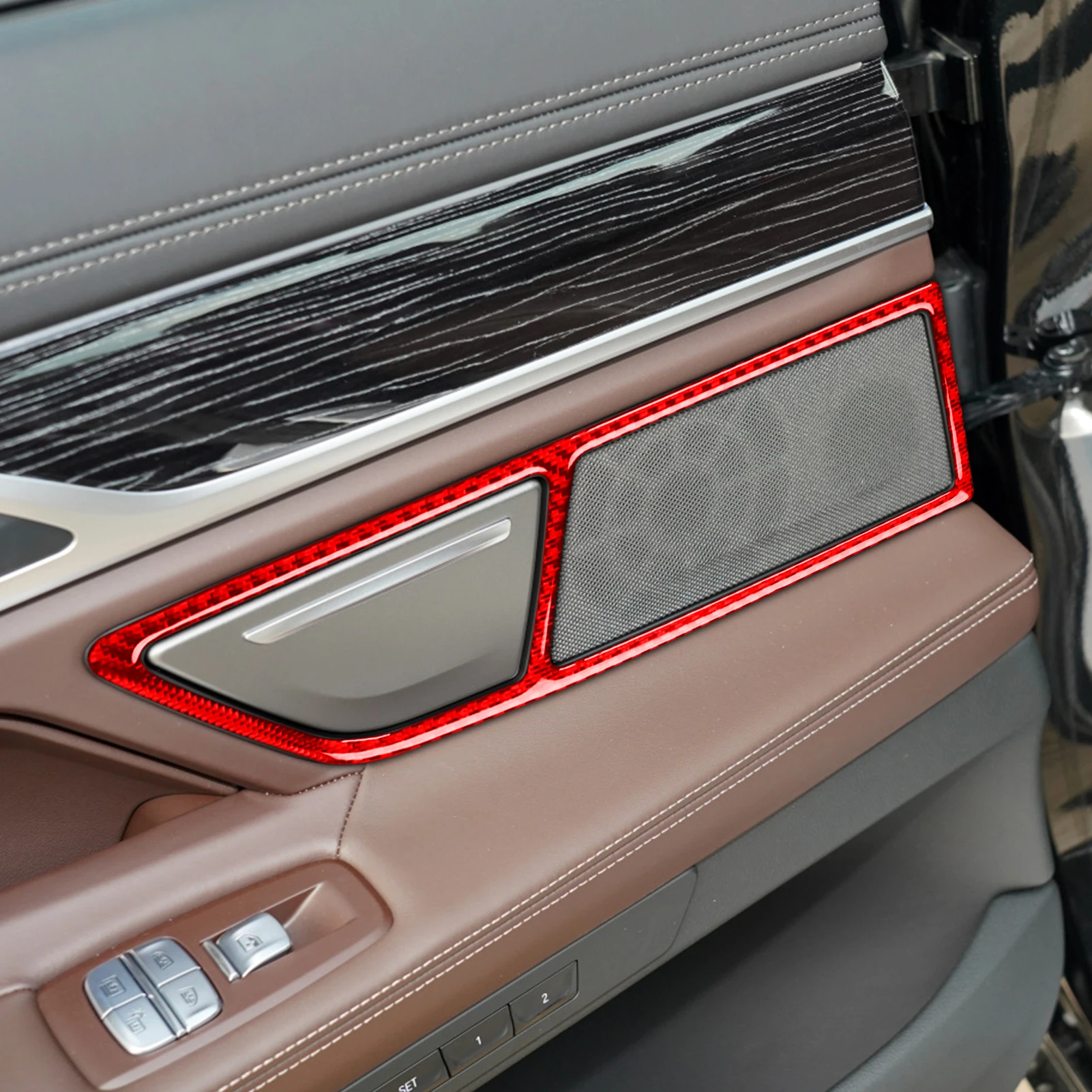 For BMW 7 Series G11 G12 2015–2022 Car Ashtray frame Trim Real Soft Carbon Fiber Interior Car Accessories Decoration Stickers