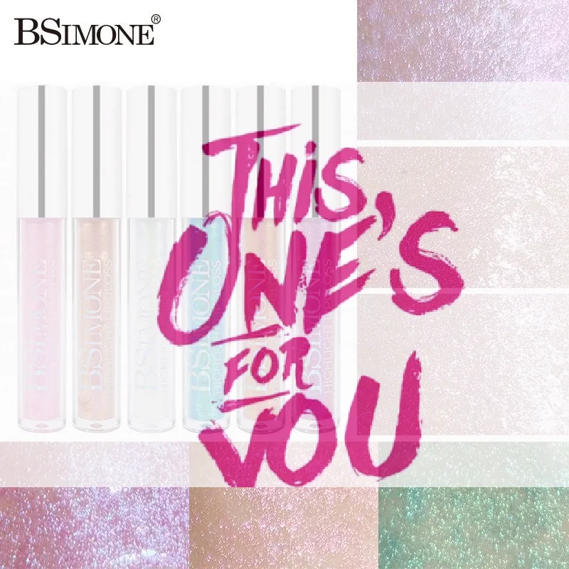【HBA】BSIMONE 4g モイスチャライジング ダイヤモンド シマー グリッター リップグロス メイクアップ スパークリング グリッター リキッドリップスティック パールリップグロス ティント
