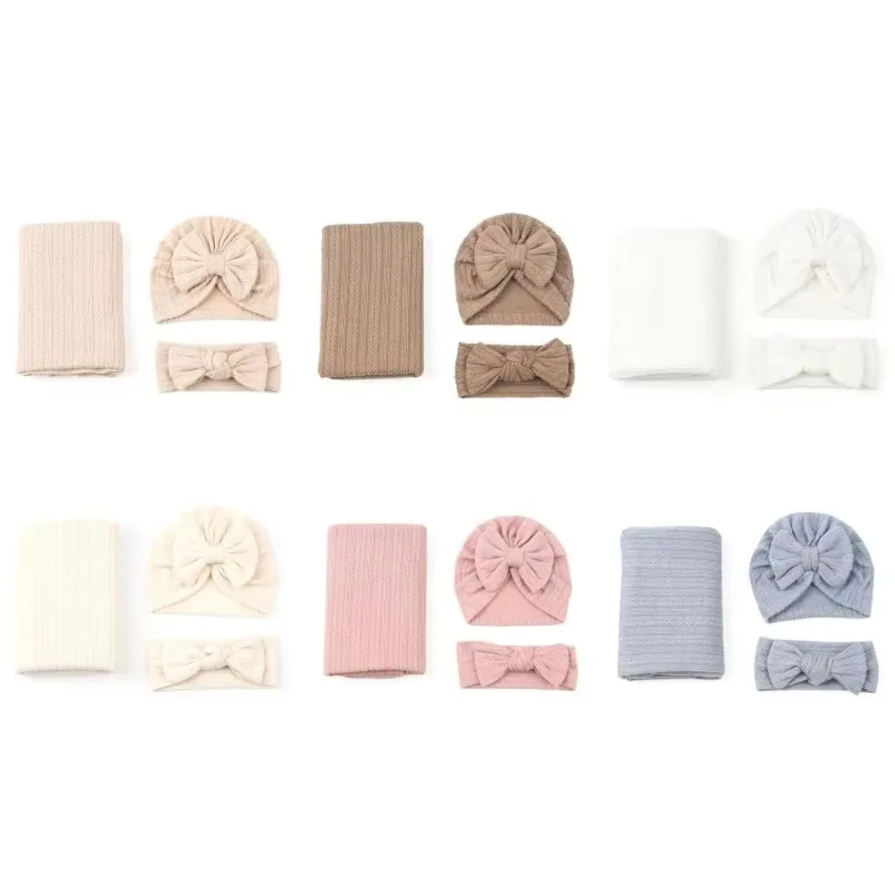 

Wrap with Bowknot Newborn Photography Blanket Soft Fabric Lightweight Material Infant Swaddle Blanket Adjustable Wrap
