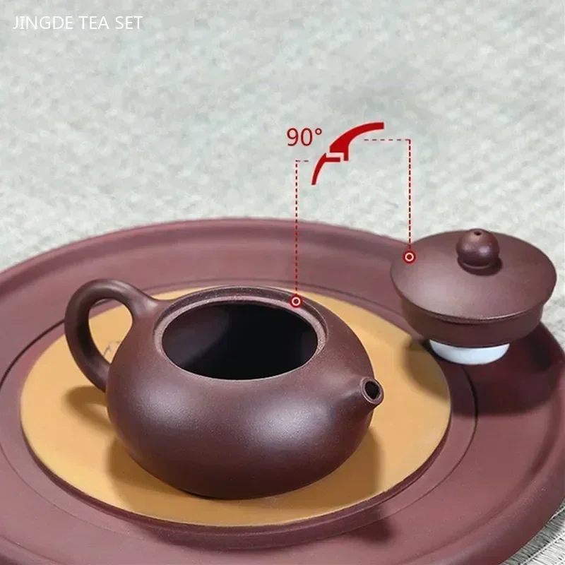 180ml Chinese Yixing Purple Clay Teapot Raw Ore Ball Hole Filter Teapot Custom Zisha Xishi Teaware Handmade Beauty Tea Infuser