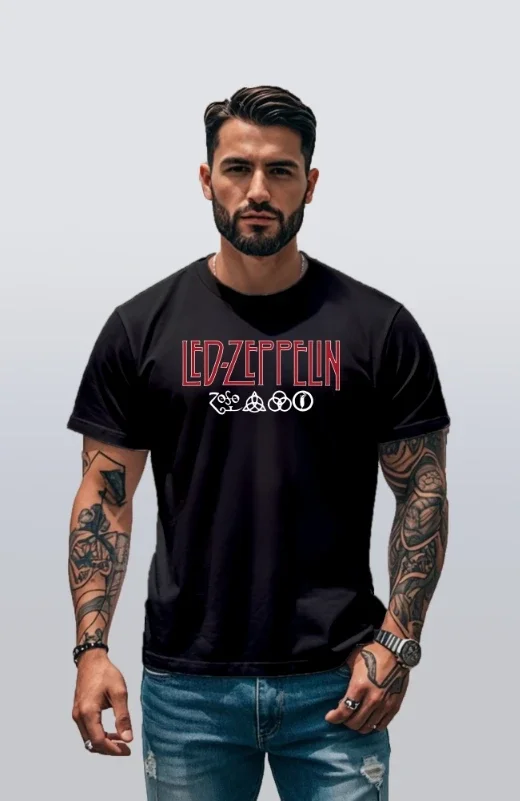 

New Men's T-shirt Led Band Zeppelin Printed T-shirt For Men Women Short Sleeve graphic t shirts Unisex Casual Comfort conton