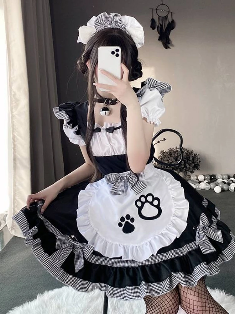 Lindo disfraz de sirvienta loween Dr ropa interior a juego para parejas ort Sve Casual Sle conjunto de ropa interior para mujer con sujetador