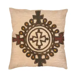 Nordic Style Ethiopian Cross Design Cushion Covers 40x40 Soft Pillow Case for Sofa Square Pillowcase Decoration Pillows