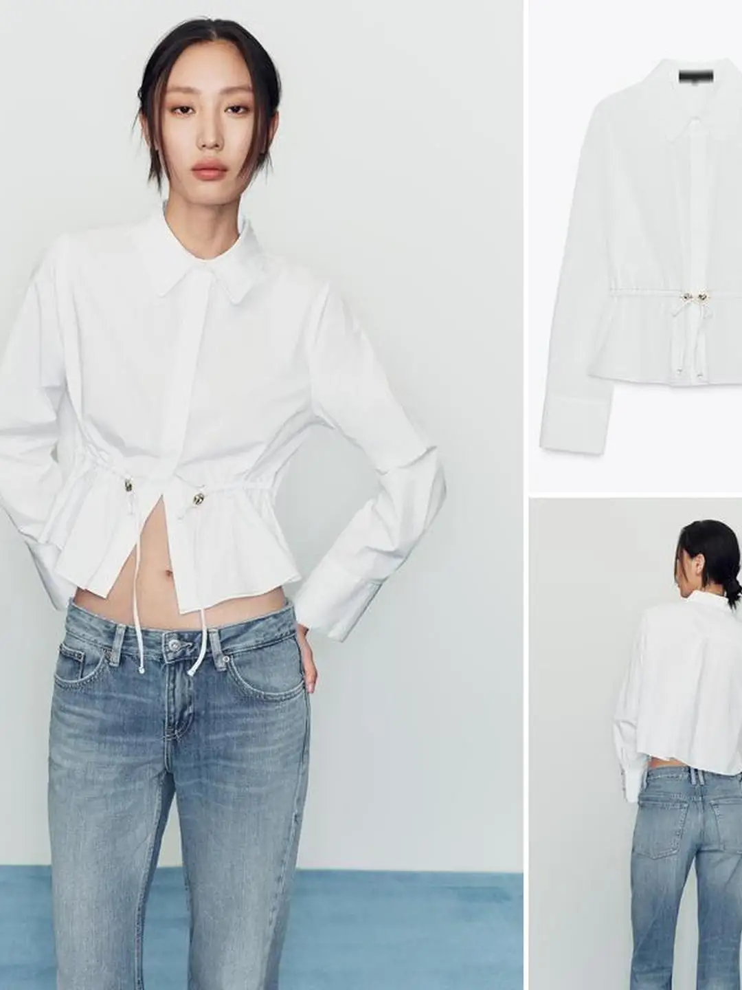 Verstellbarer Taillenverschluss, lang, Sve irt, Stehkragen, französischer Stil, Damen-Innenbekleidung in Übergröße, dünnes Material, Frühlingssaison