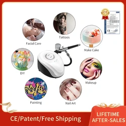 Professional Air Brush Oxygen Injection Instrument Tape Compressor Nails Art Paint Tattoo Craft Cake Make up Nano Steam Gun