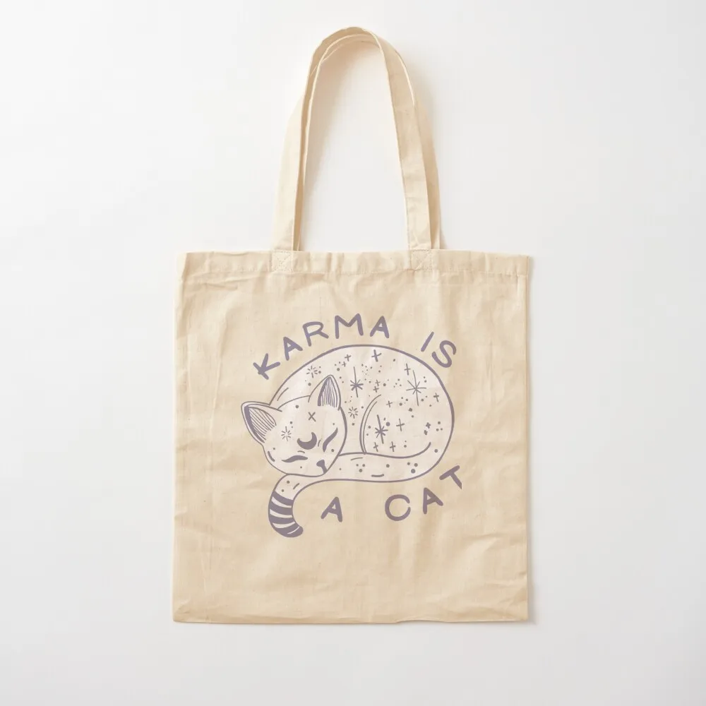 

Karma is a cat Tote Bag Woman shopper bag shopping trolley bag tote woman Cloth Canvas Tote