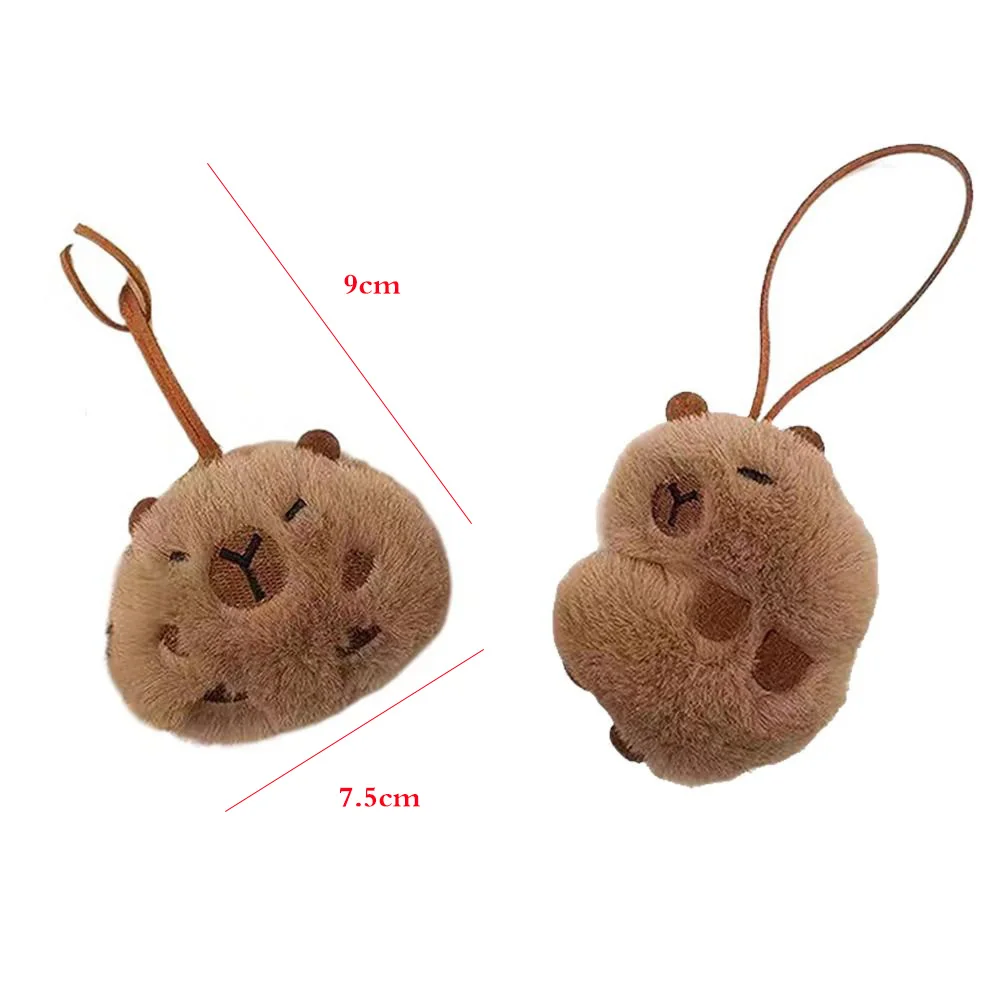 Capybara Plush Doll Keychain Cute Guinea Pig Bag Pendant Fluffty Animals Keyring Kawaii Stuffed Doll Keychains Birthday Gift