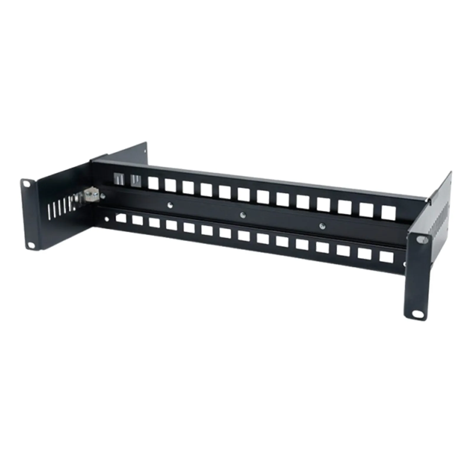 Rack Mount Din Rail Bracket Adjustable Depth Aluminum Alloy 19 Inch Cabinet Installation for Network Converter