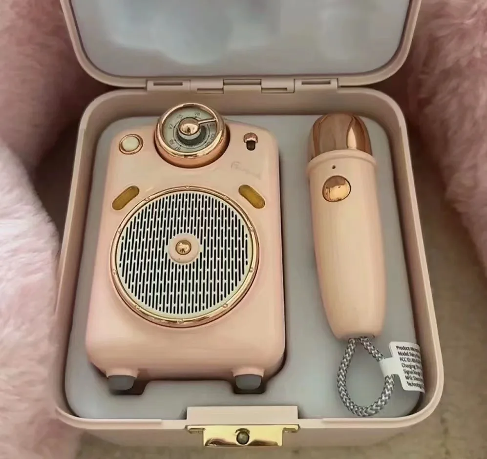 Mini altavoz inalámbrico bluetooth, micrófono para cantar karaoke