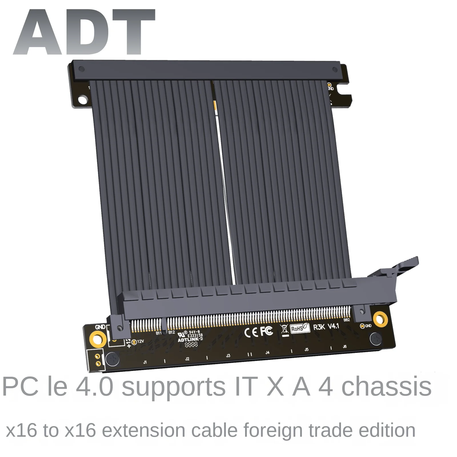 

Полная скорость ADT PCIe 4,0x16 стабильная Совместимость с ITX A4 шасси двойной обратный Графический удлинитель