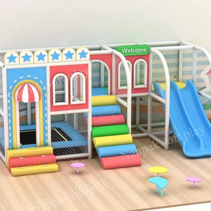 Commercial Indoor Playground Equipment Soft Play Naughty Castle with Slide Trampoline for Kids Play Center Schools and Cafes