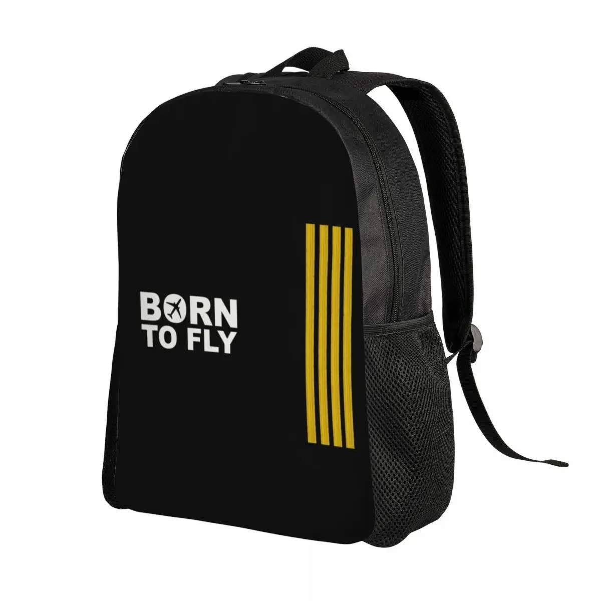 Customized Born To Fly Captain Stripes Backpack Women Men Fashion Bookbag for School College Pilot Air Fighter Bags